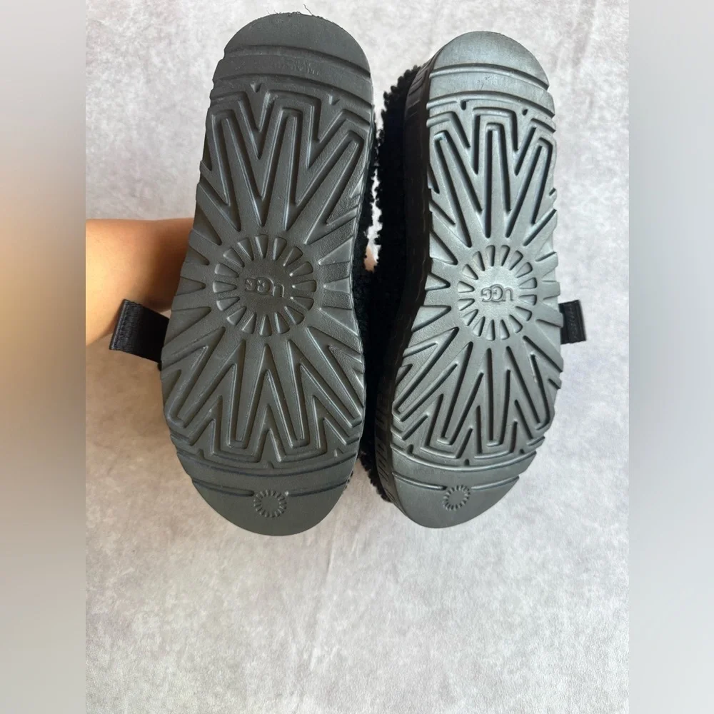 UGG Black Fleece Slide Sandals